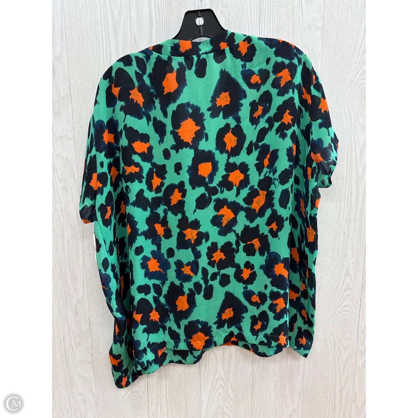 Top Short Sleeve Basic By Cabi In Blue & Green, Size: S