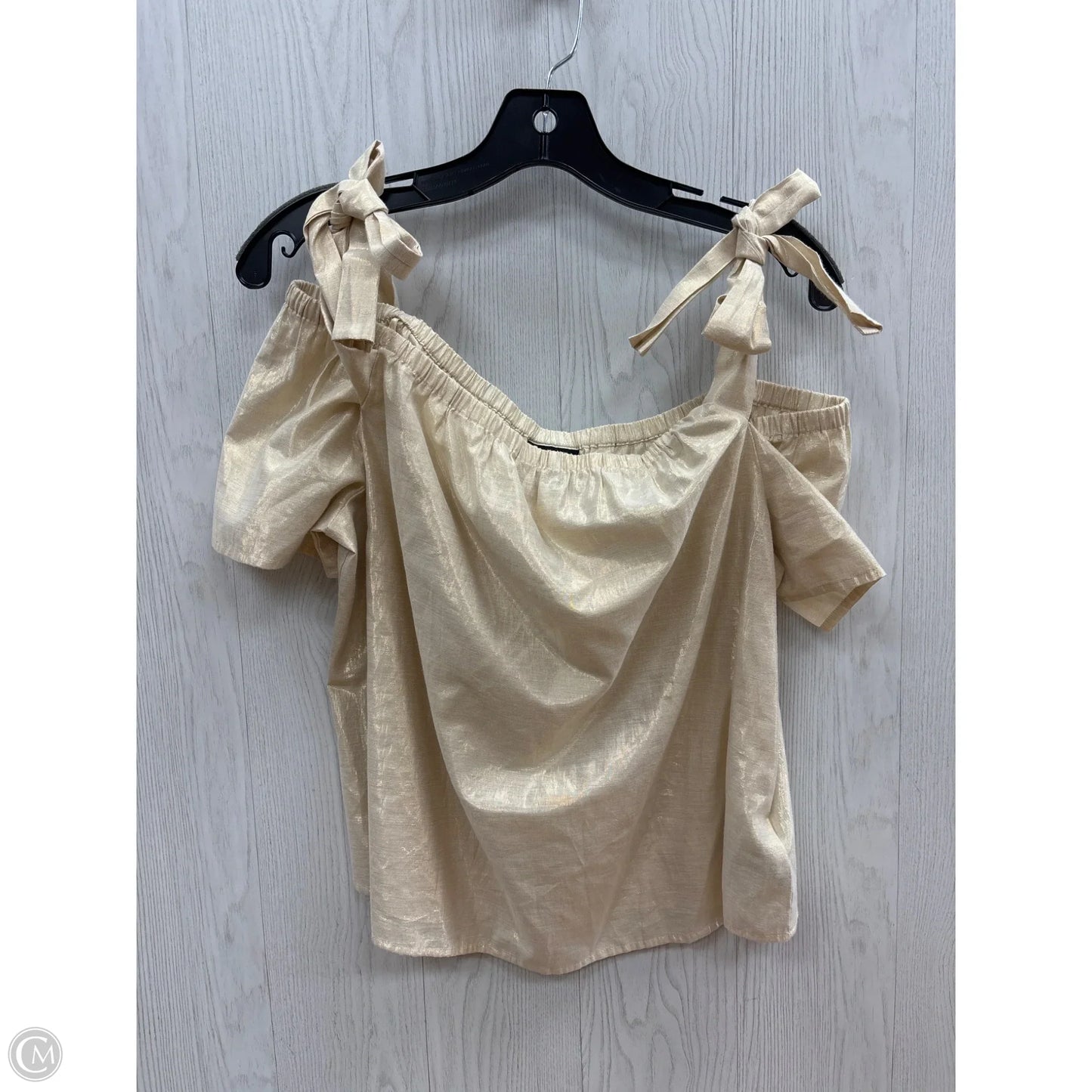 Top Short Sleeve By Ana In Gold, Size: M