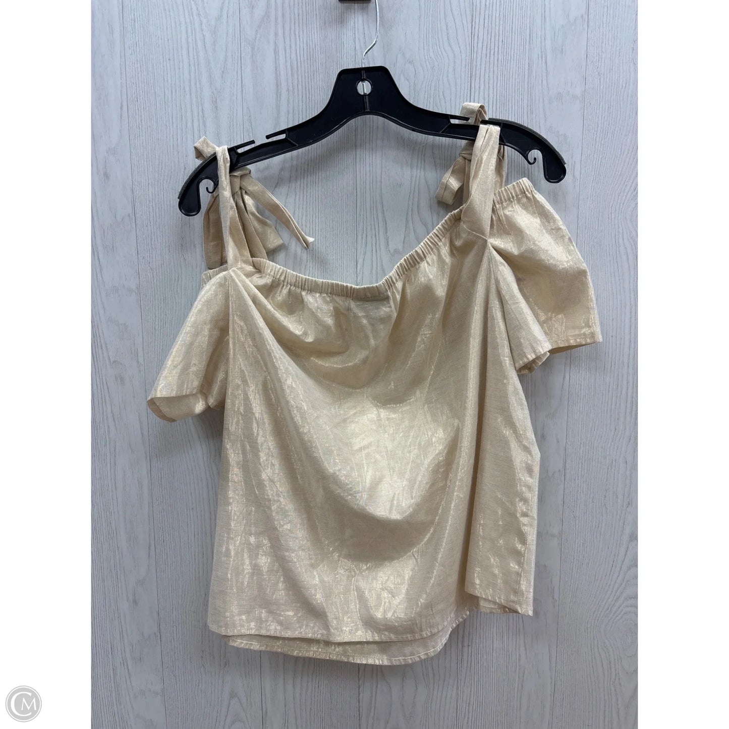 Top Short Sleeve By Ana In Gold, Size: M