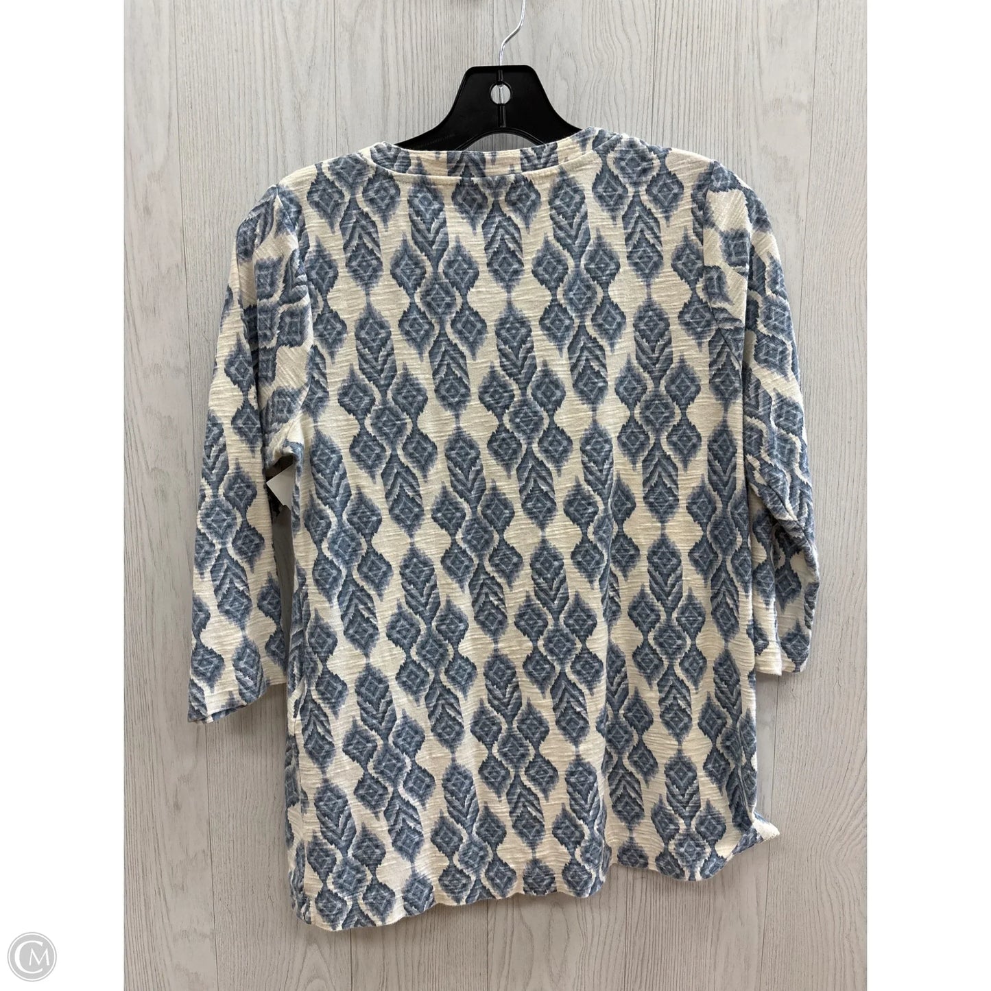 Top 3/4 Sleeve By Pure Jill In Blue & Cream, Size: Xs