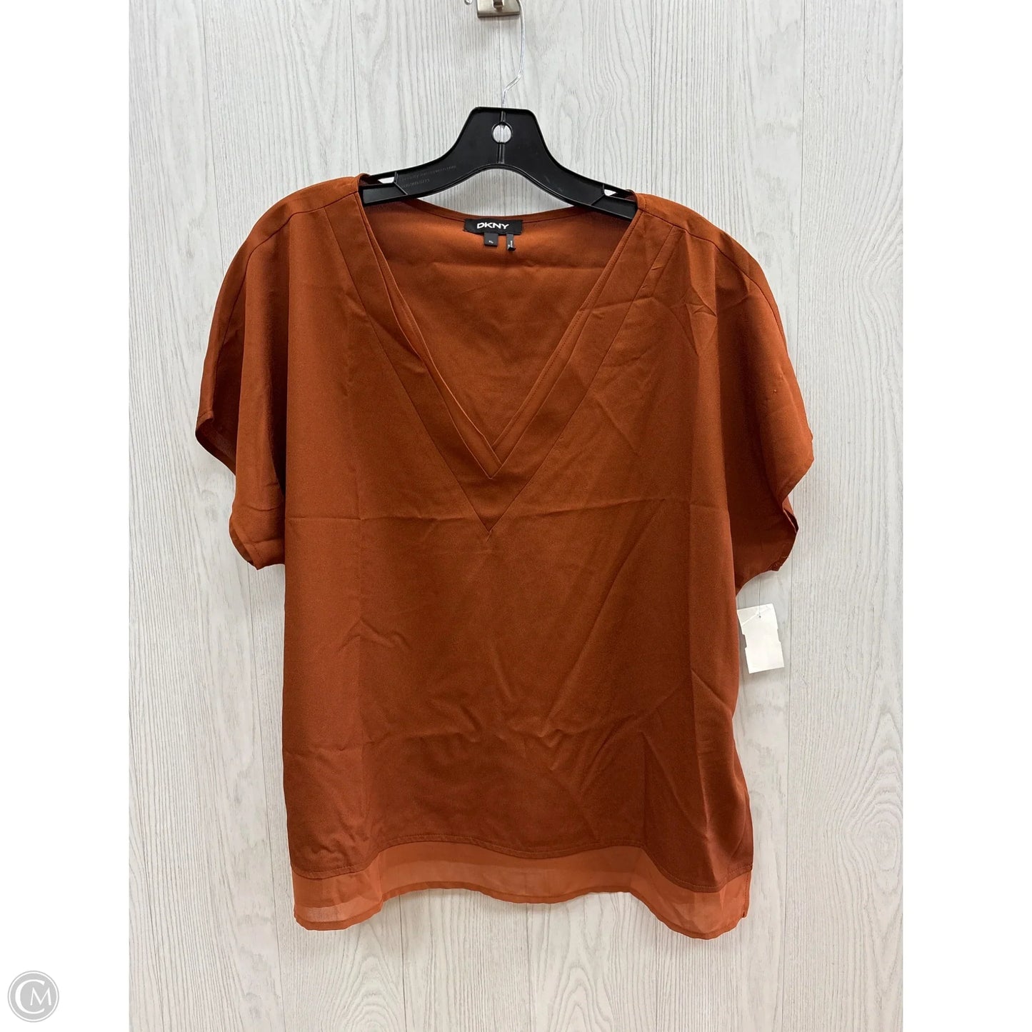 Top Short Sleeve Basic By Dkny In Orange, Size: Xl