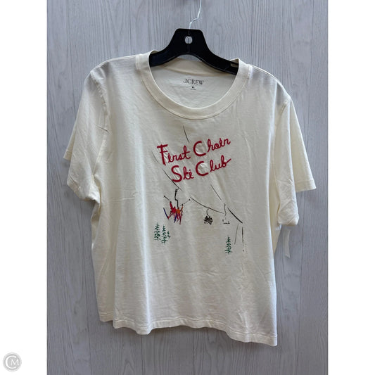 Top Short Sleeve Basic By J. Crew In Cream, Size: Xl