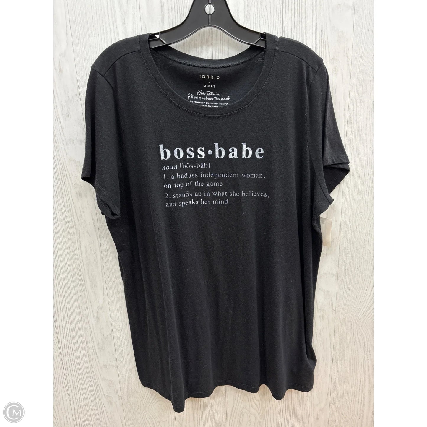 Top Short Sleeve By Torrid In Black, Size: 2x