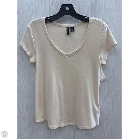 Top Short Sleeve Basic By Cynthia Rowley In Cream, Size: L