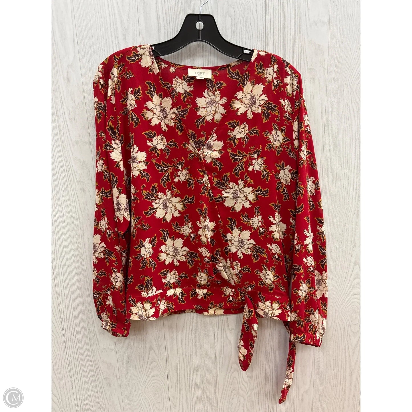 Top Long Sleeve By Loft In Red, Size: S