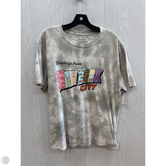 Top Short Sleeve By Clothes Mentor In Grey White, Size: Xl