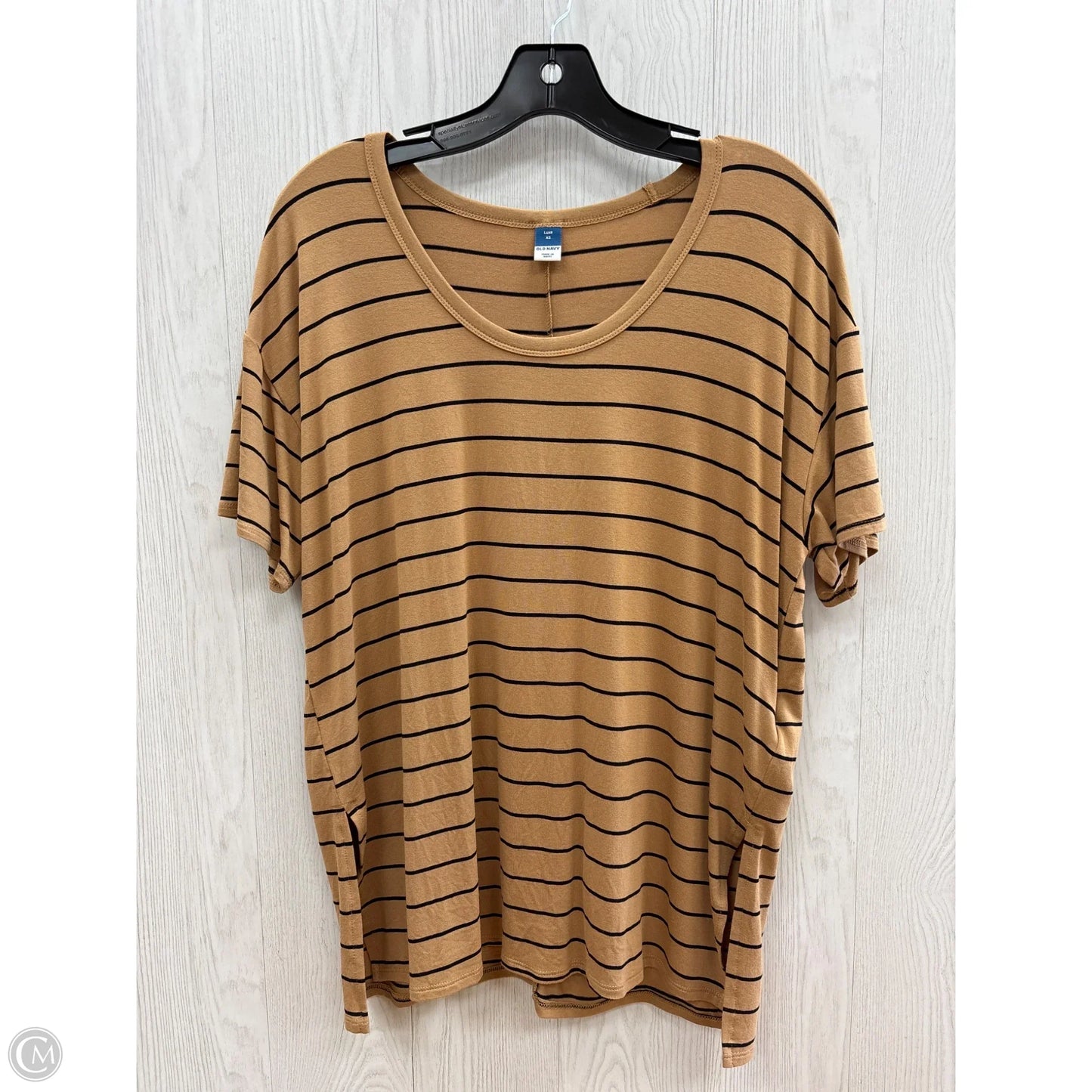 Top Short Sleeve Basic By Old Navy In Tan, Size: Xs