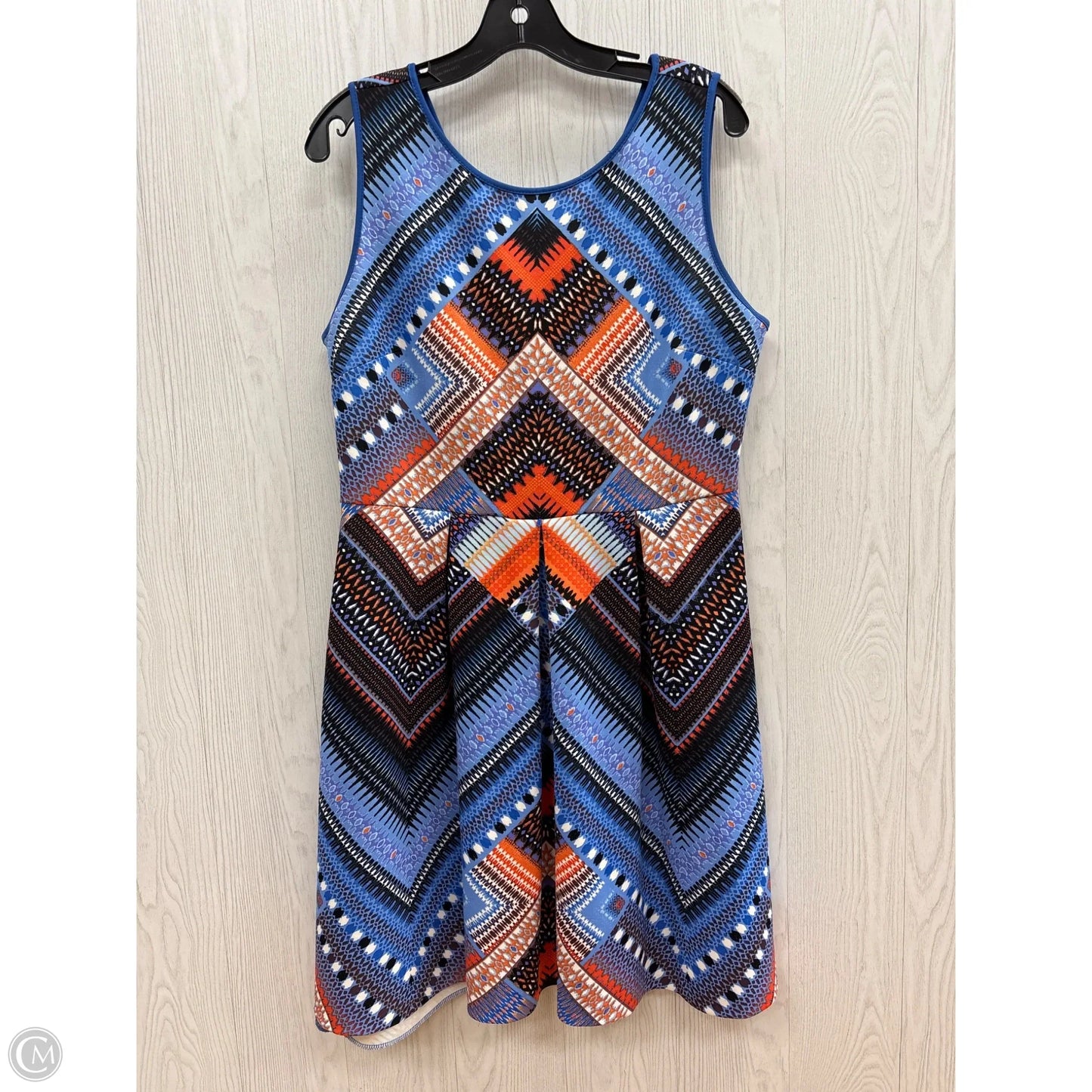 Dress Casual Midi By Liz Claiborne In Blue & Orange, Size: 10