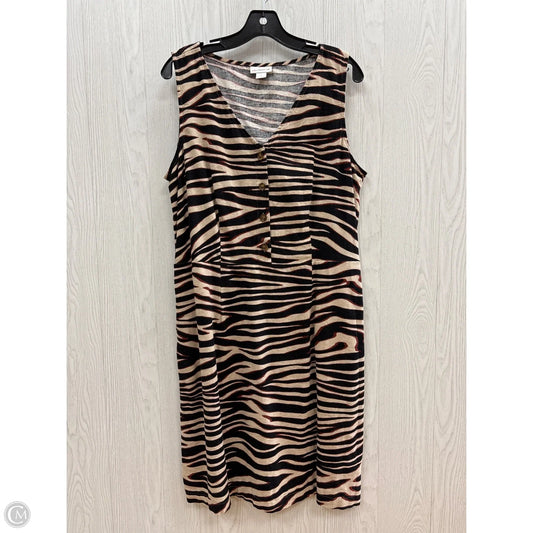 Dress Casual Midi By Liz Claiborne In Zebra Print, Size: L