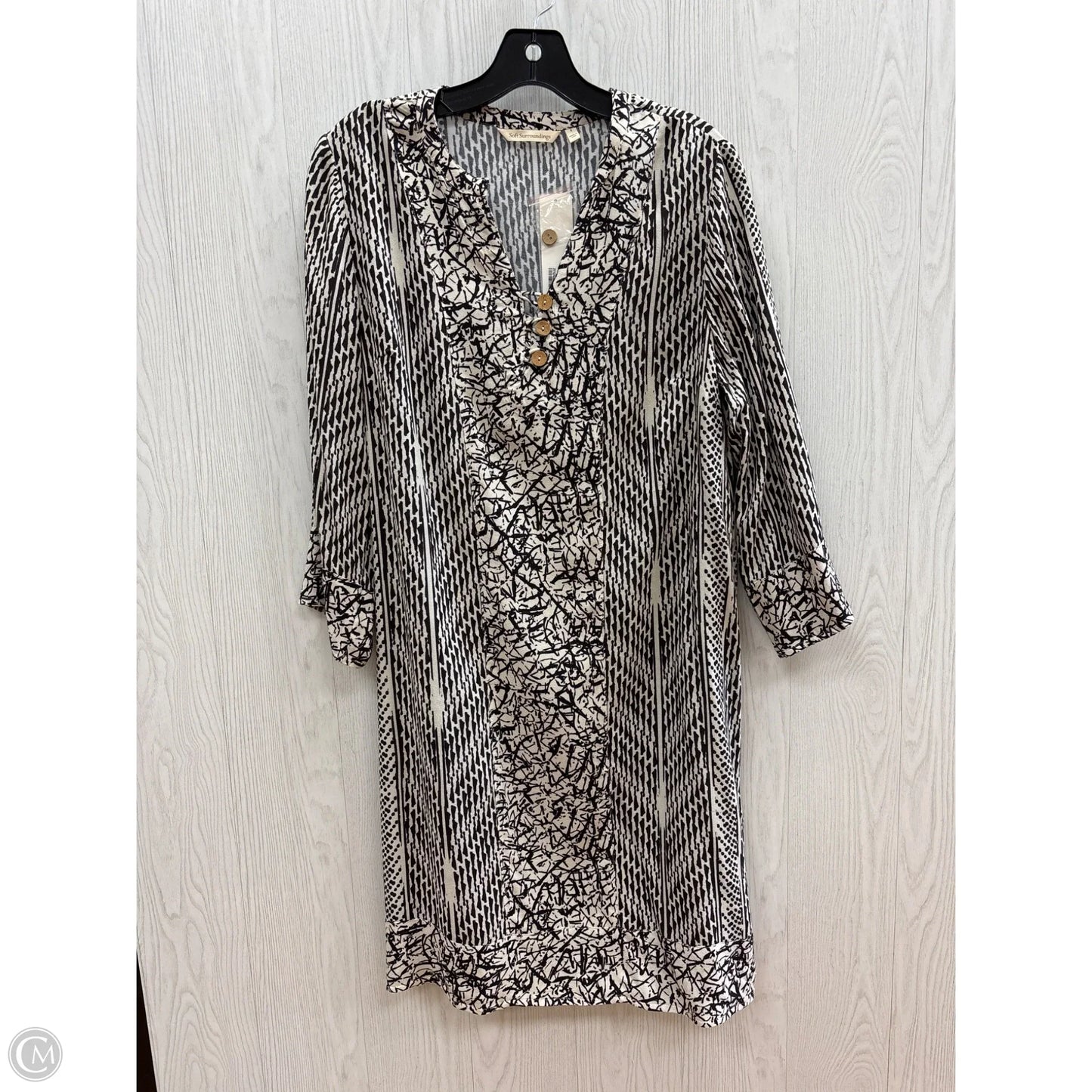 Dress Casual Midi By Soft Surroundings In Black & Cream, Size: S
