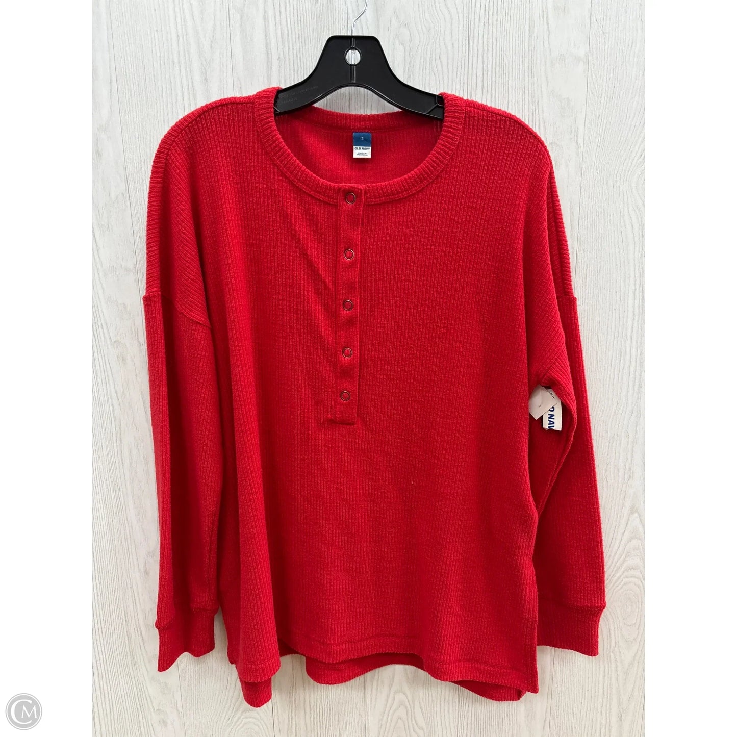 Top Long Sleeve Basic By Old Navy In Red, Size: S