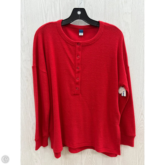 Top Long Sleeve Basic By Old Navy In Red, Size: S