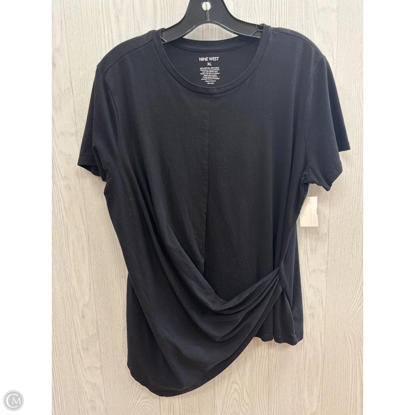 Top Short Sleeve Basic By Nine West In Black, Size: Xl