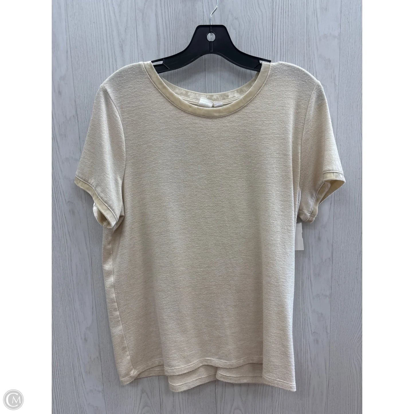 Top Short Sleeve Basic By Gap In Cream, Size: L