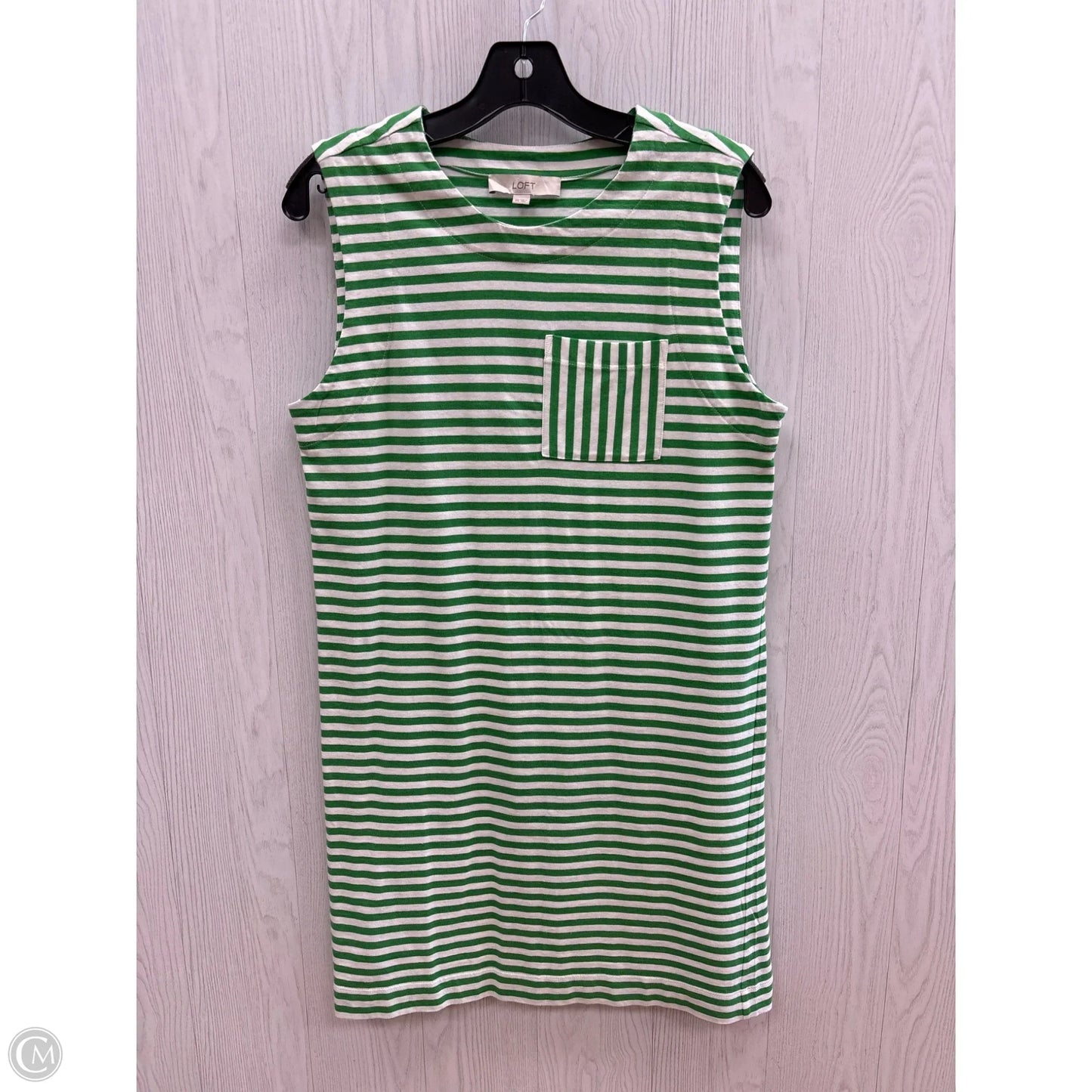 Dress Casual Short By Loft In Green & White, Size: Xs