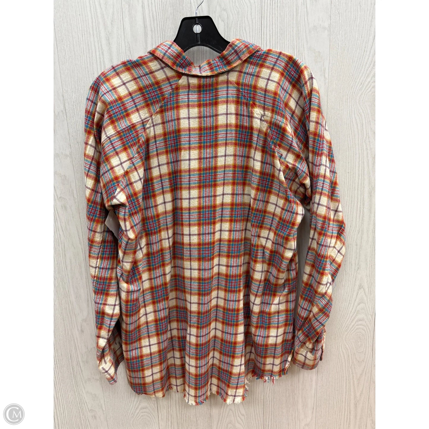Top Long Sleeve By Gilded Intent In Plaid Pattern, Size: S