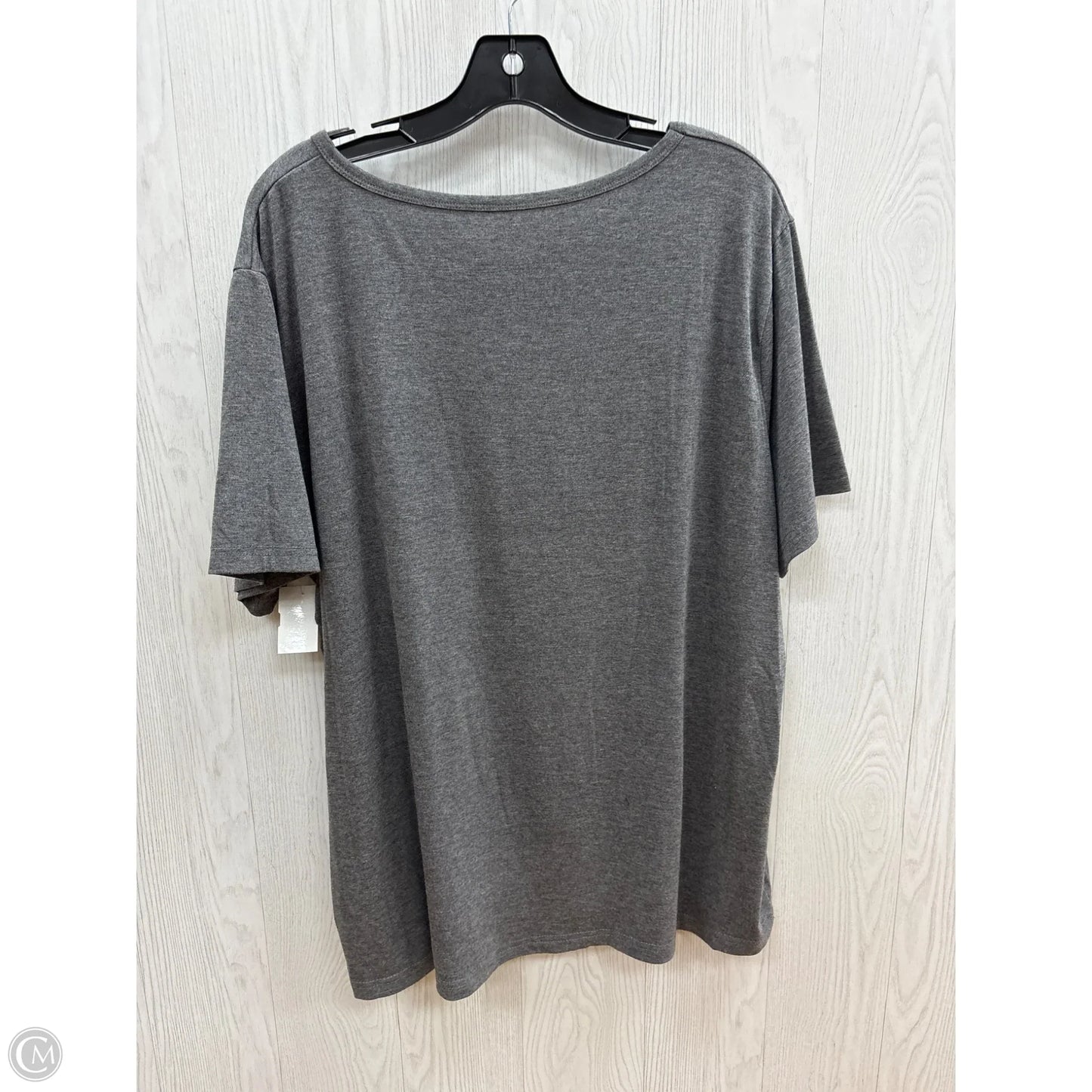 Top Short Sleeve Basic By Clothes Mentor In Grey, Size: 2x