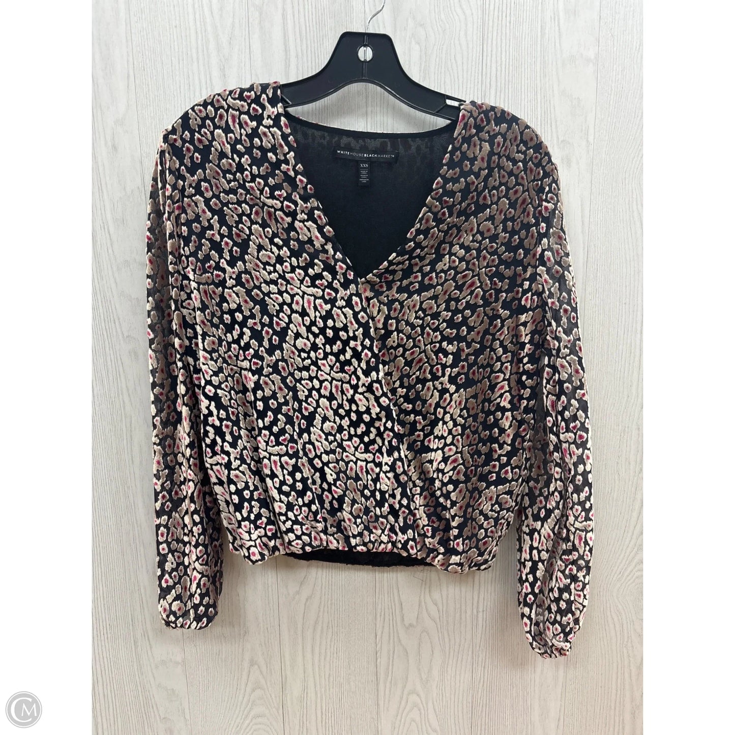 Top Long Sleeve By White House Black Market In Leopard Print, Size: Xxs