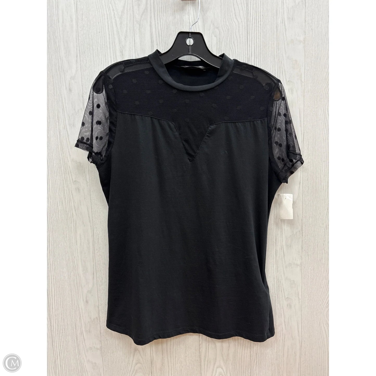 Top Short Sleeve By Shein In Black, Size: 1x