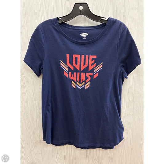 Top Short Sleeve By Old Navy In Navy, Size: S