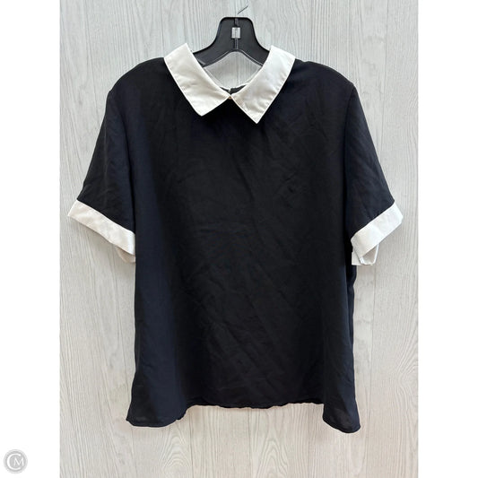 Top Short Sleeve By Shein In Black & White, Size: Xl