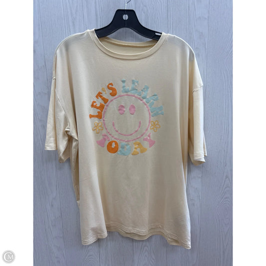 Top Short Sleeve By Shein In Cream, Size: L