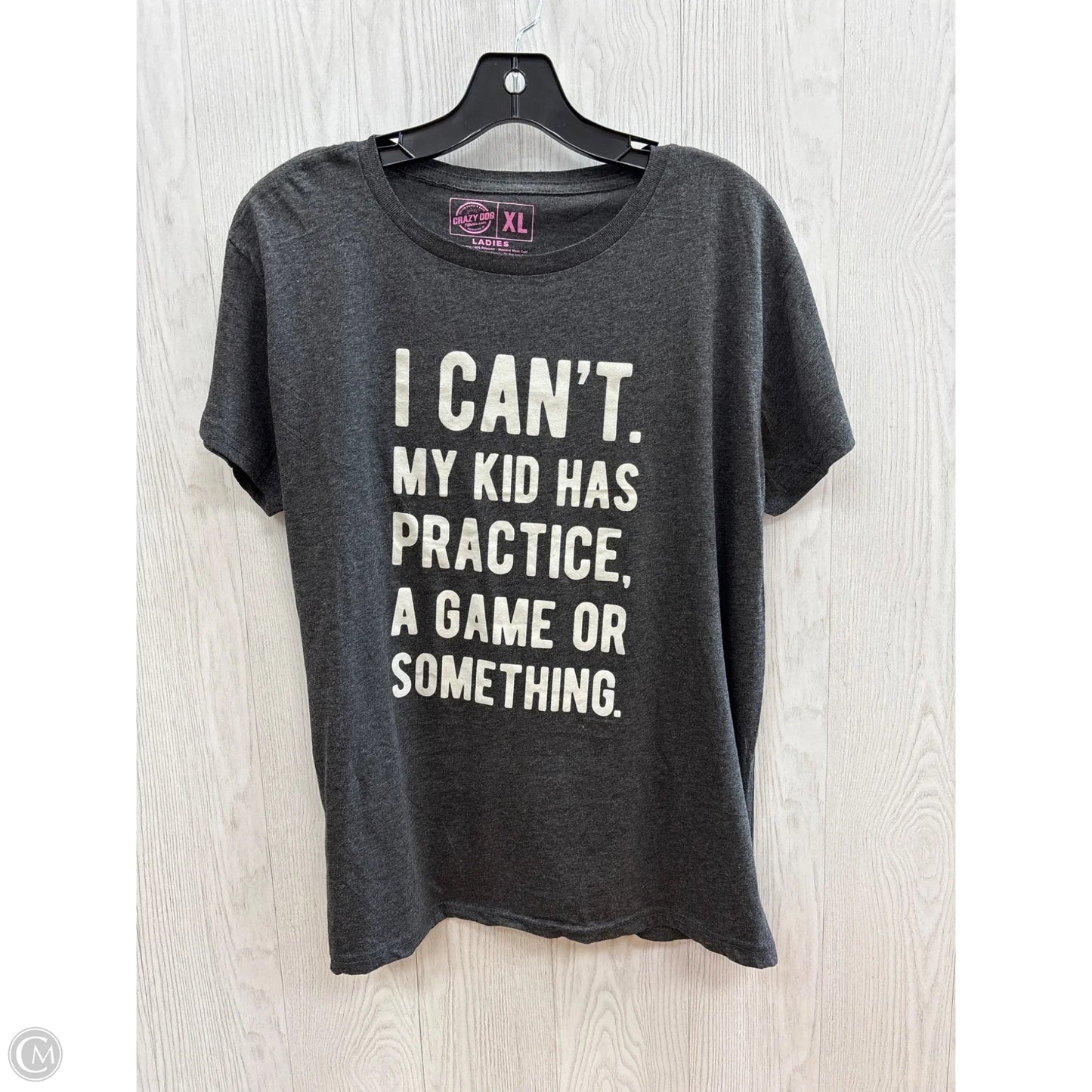 Top Short Sleeve By Clothes Mentor In Grey, Size: Xl