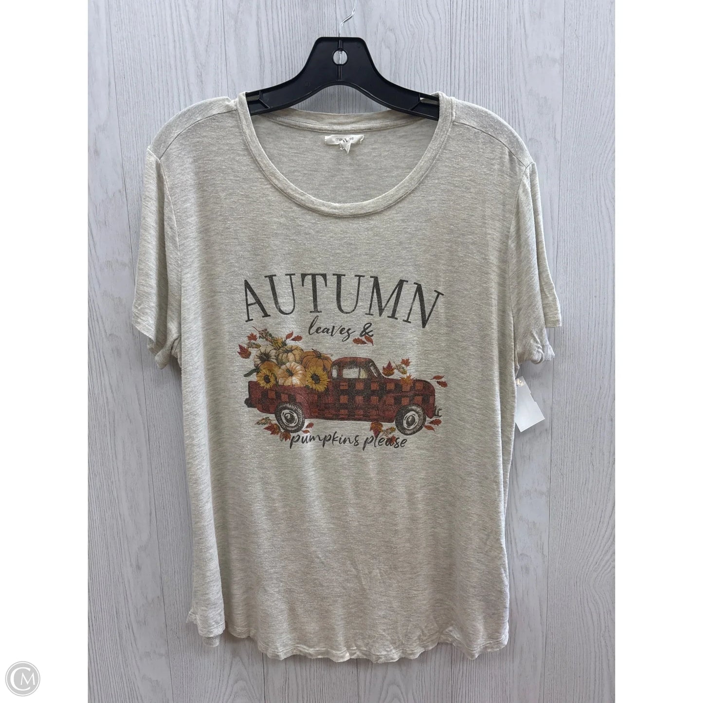 Top Short Sleeve By Maurices In Beige, Size: L