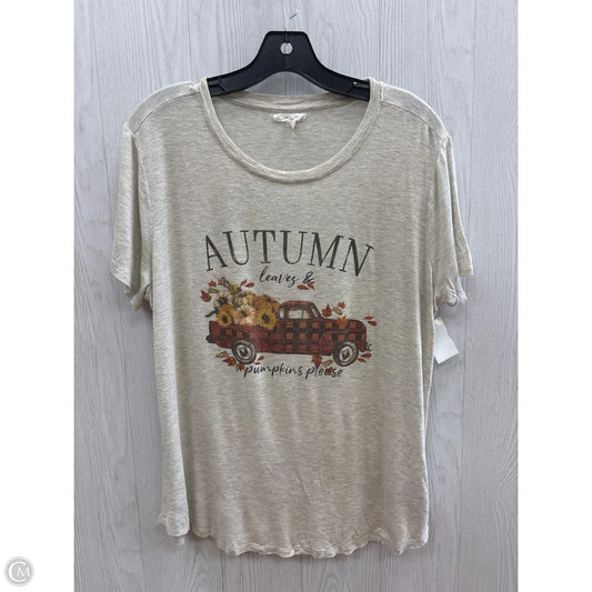 Top Short Sleeve By Maurices In Beige, Size: L