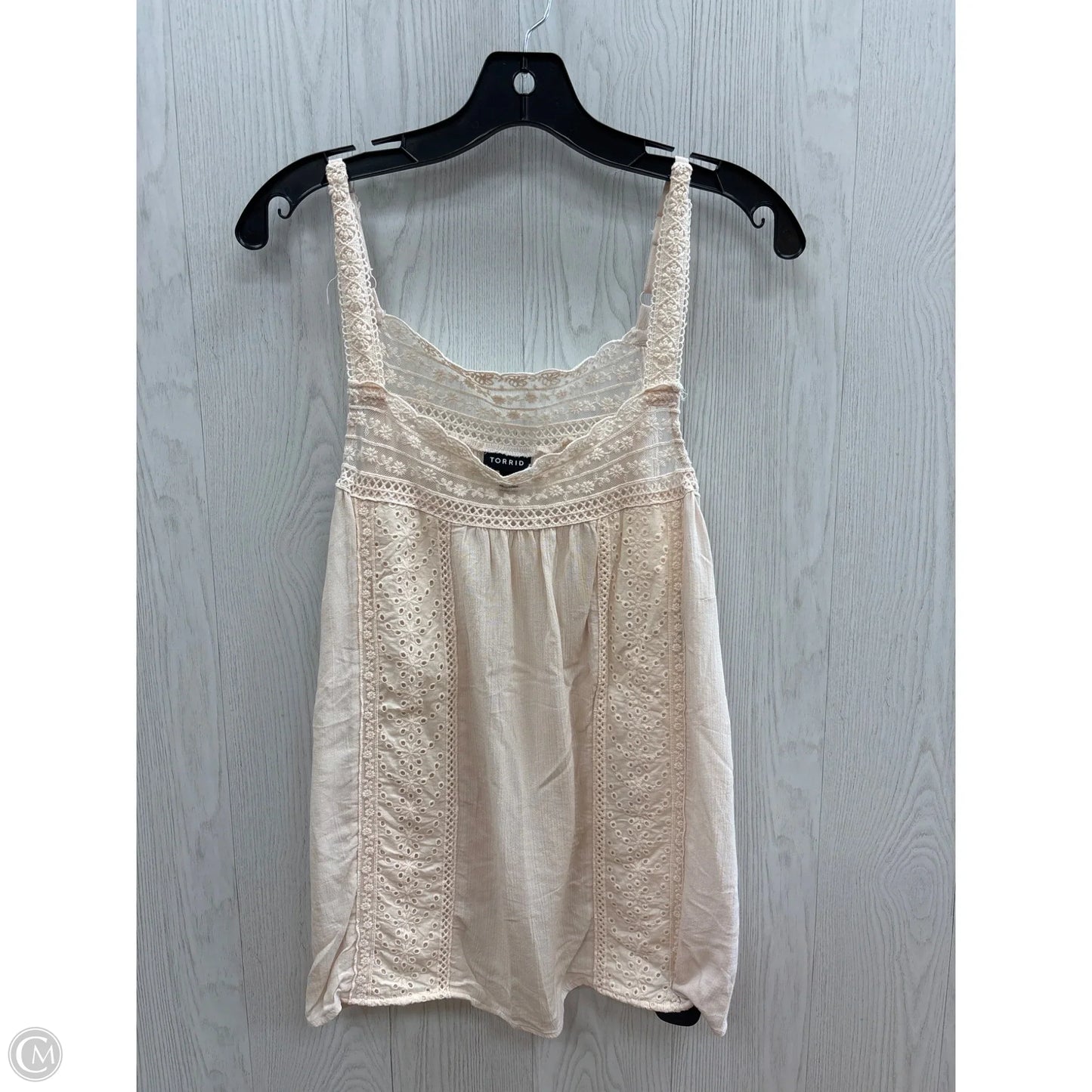 Top Sleeveless By Torrid In Cream, Size: Xl