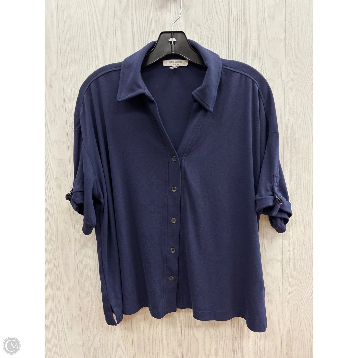 Top Short Sleeve By Cable And Gauge In Navy, Size: Xl