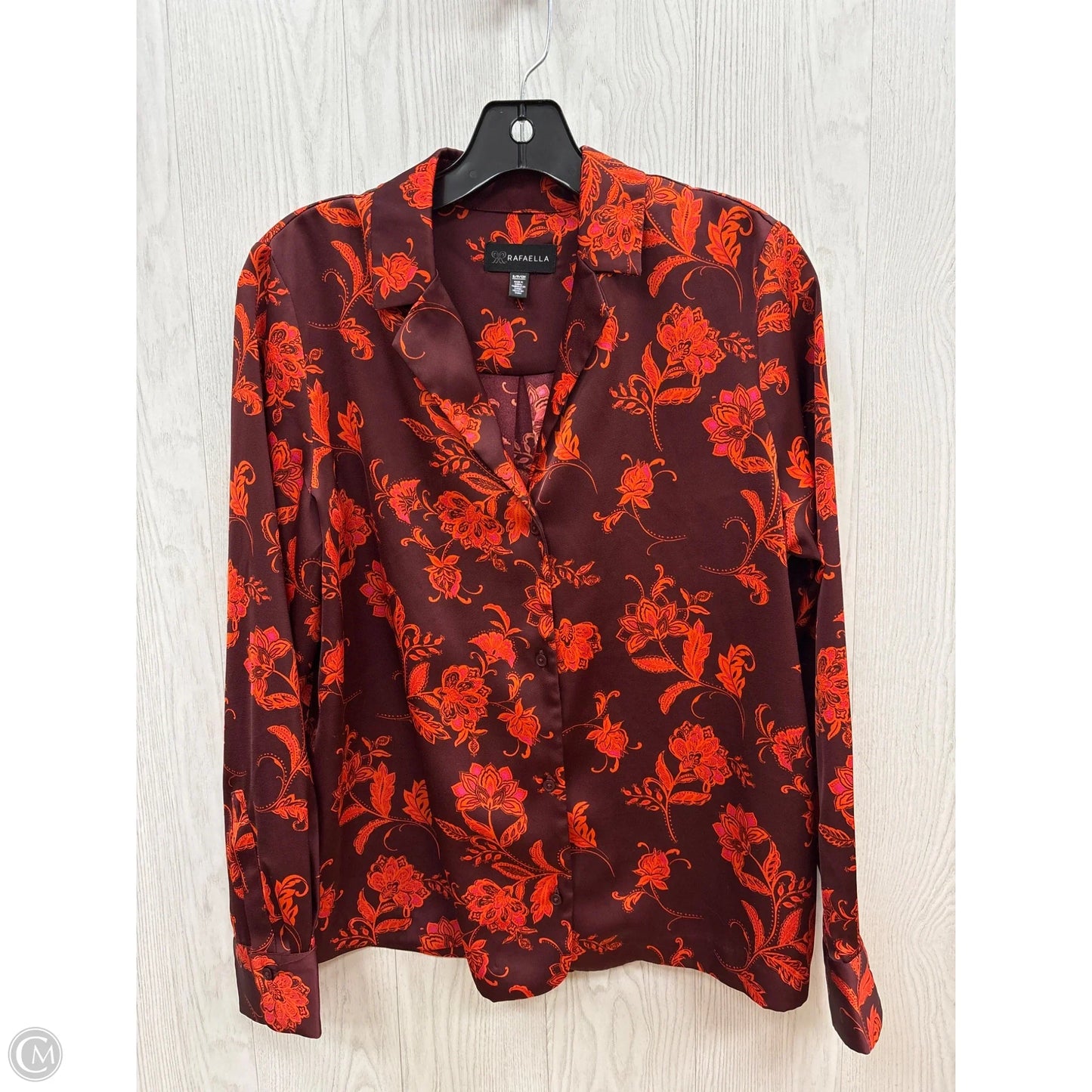 Top Long Sleeve By Rafaella In Red, Size: S