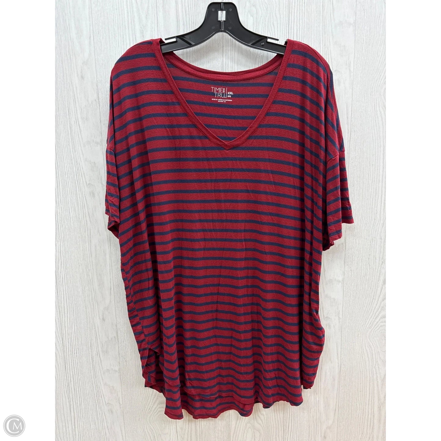 Top Short Sleeve By Time And Tru In Red, Size: 2x