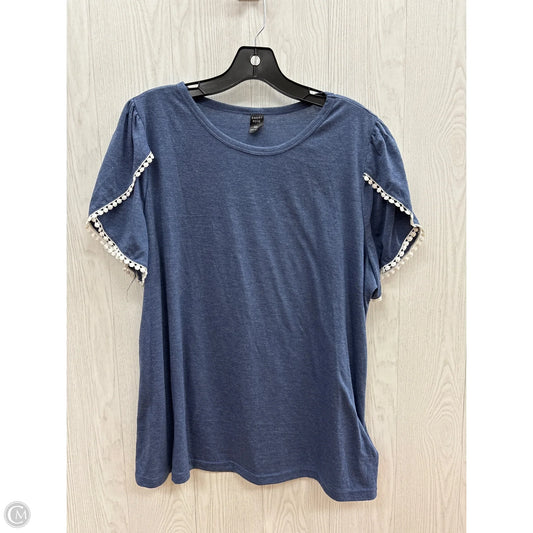 Top Short Sleeve By Emery Rose In Blue, Size: Xxl