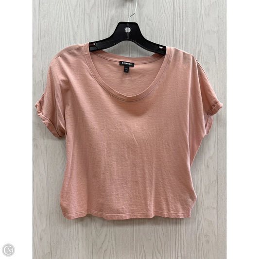 Top Short Sleeve By Express In Pink, Size: Xs
