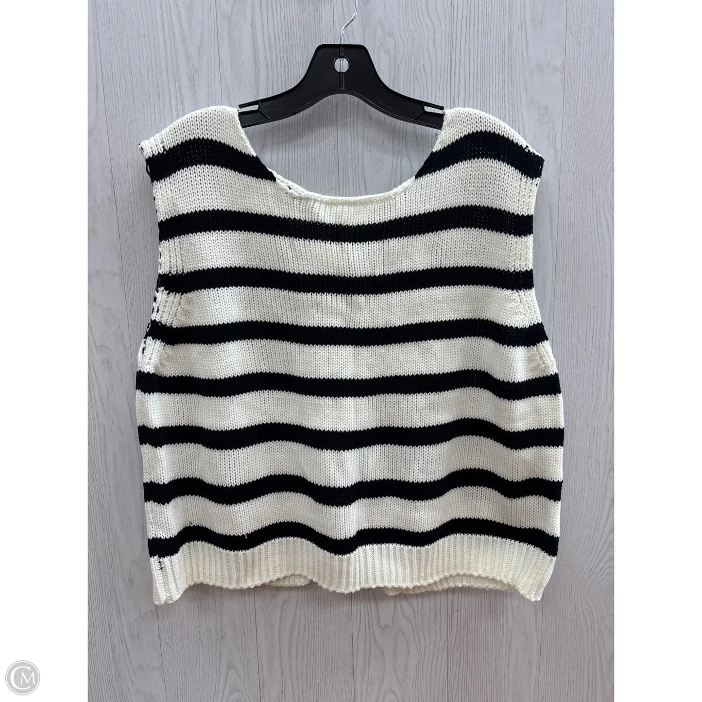 Top Sleeveless By Shein In Black & White, Size: 2x