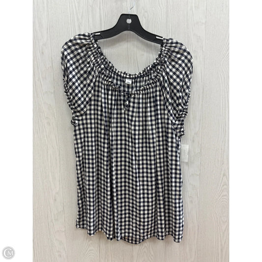 Top Short Sleeve By Old Navy In Blue & White, Size: L