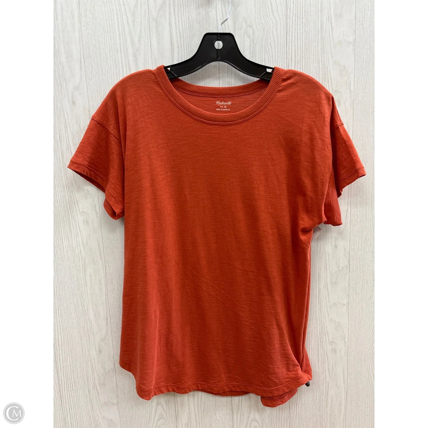 Top Short Sleeve By Madewell In Orange, Size: M