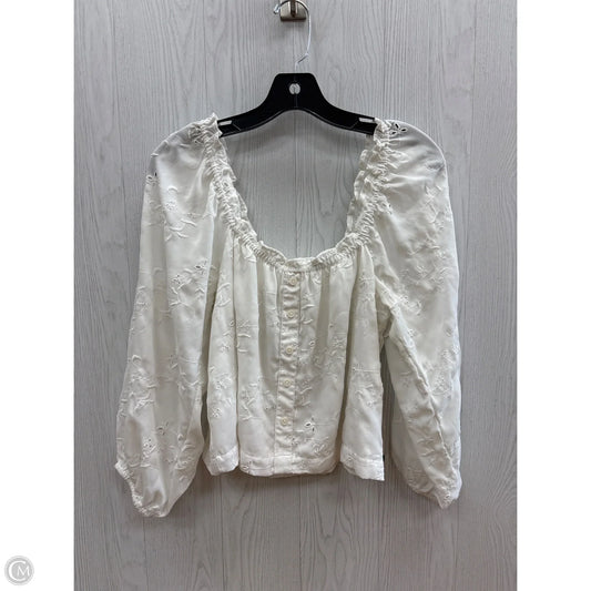 Top Long Sleeve By American Eagle In White, Size: S