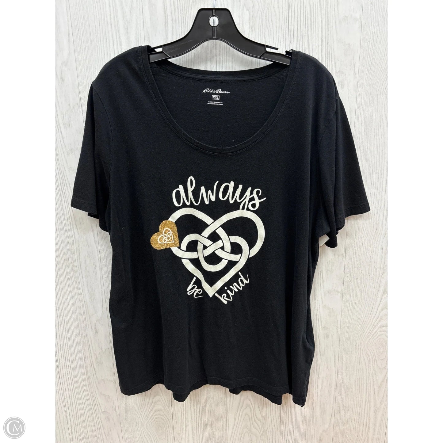 Top Short Sleeve By Eddie Bauer In Black, Size: 2x