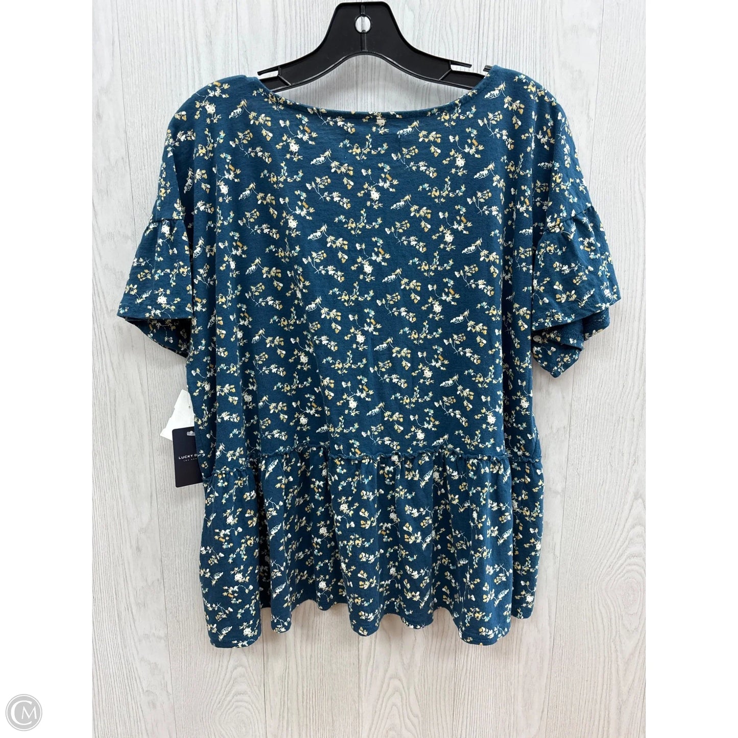 Top Short Sleeve By Lucky Brand In Blue, Size: Xl