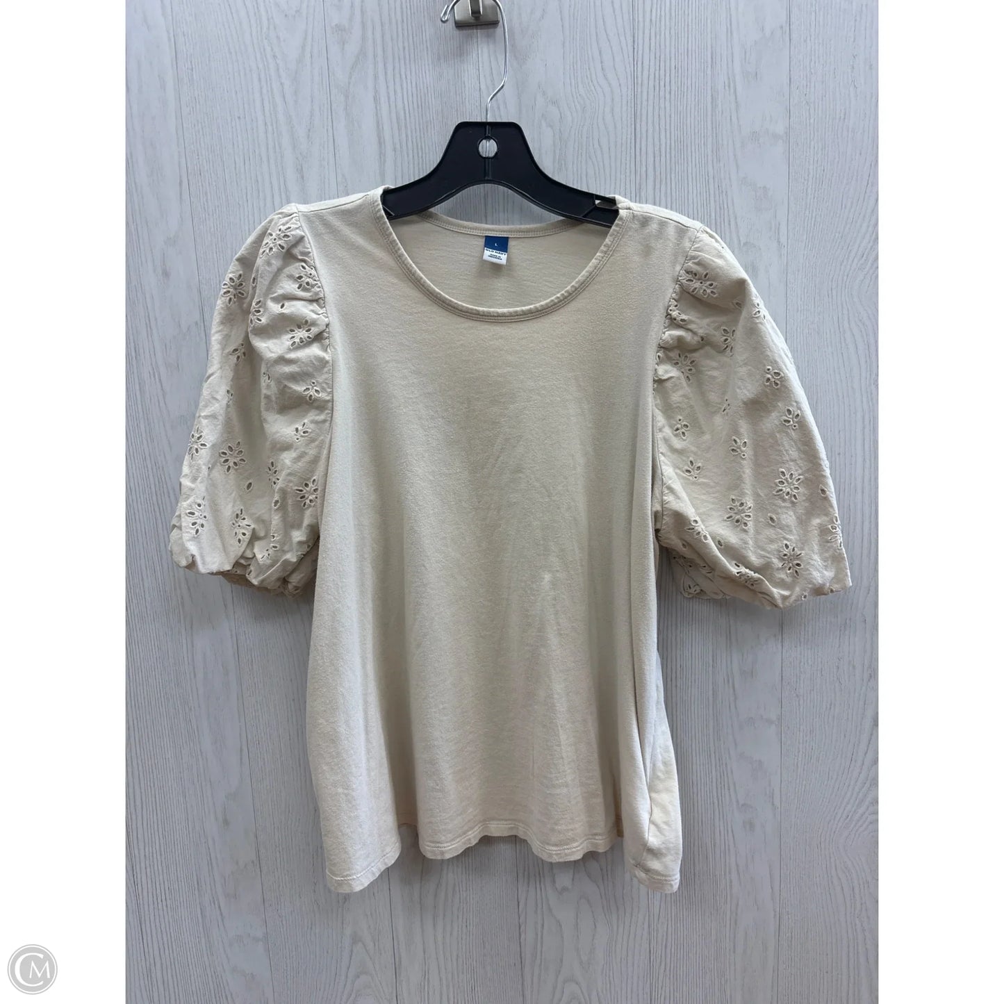 Top Short Sleeve By Old Navy In Cream, Size: L