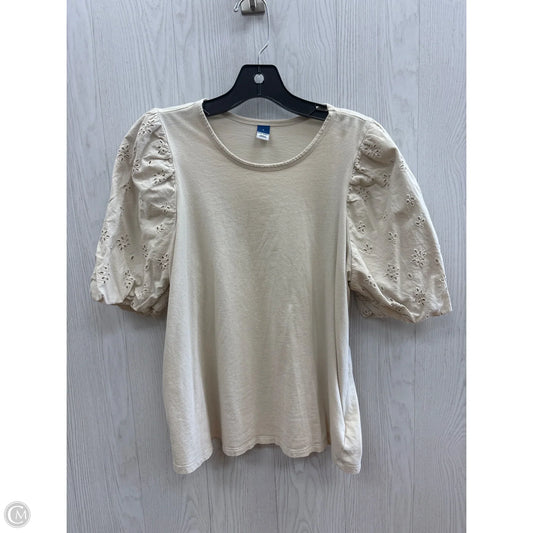 Top Short Sleeve By Old Navy In Cream, Size: L