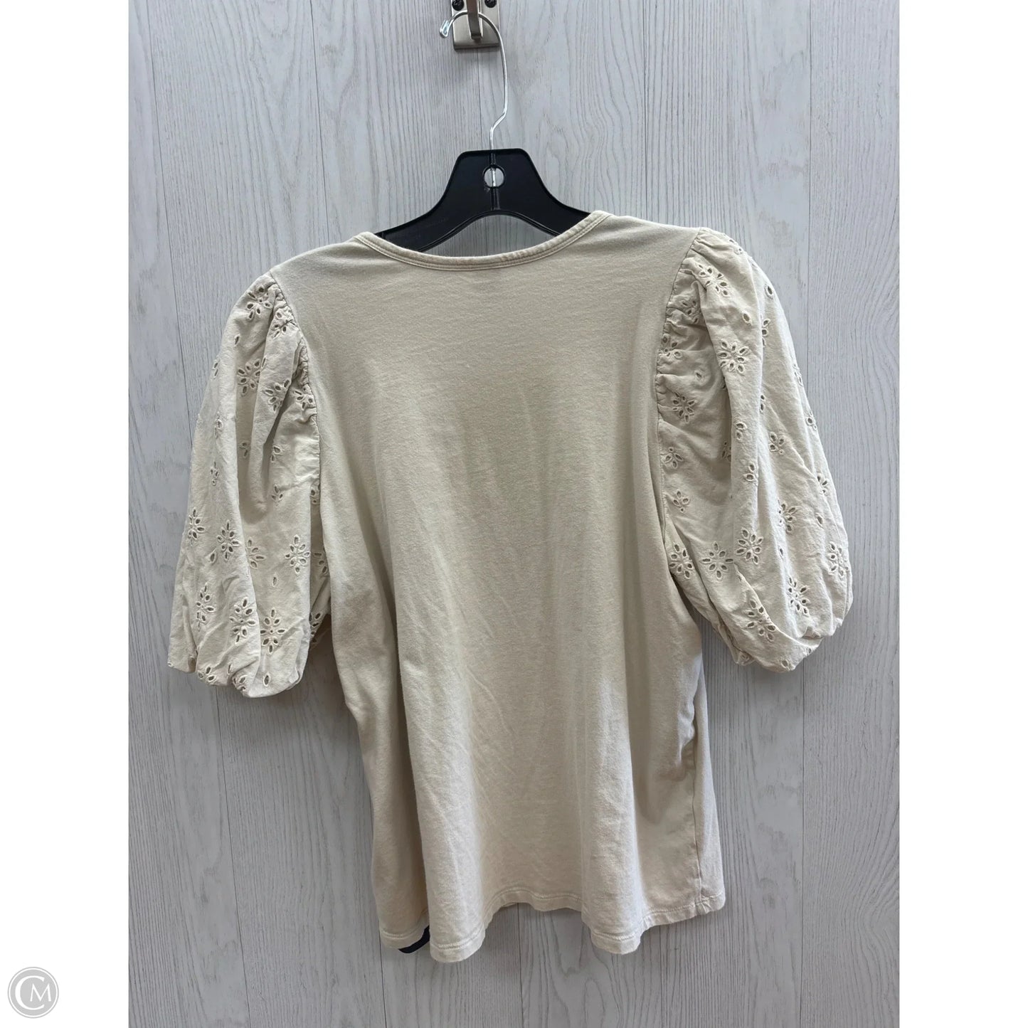 Top Short Sleeve By Old Navy In Cream, Size: L