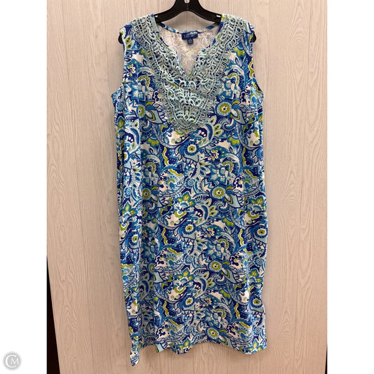 Dress Casual Midi By Liz And Me In Blue, Size: 1x