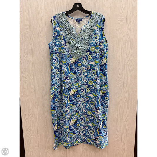 Dress Casual Midi By Liz And Me In Blue, Size: 1x