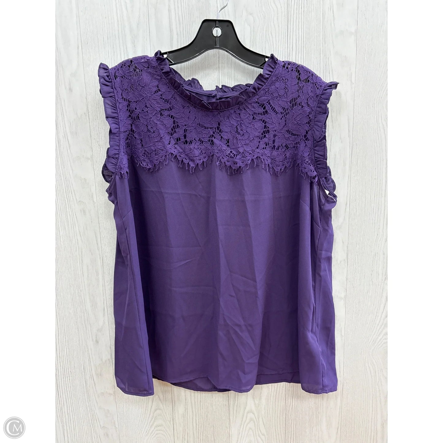 Top Short Sleeve By City Chic In Purple, Size: Xl