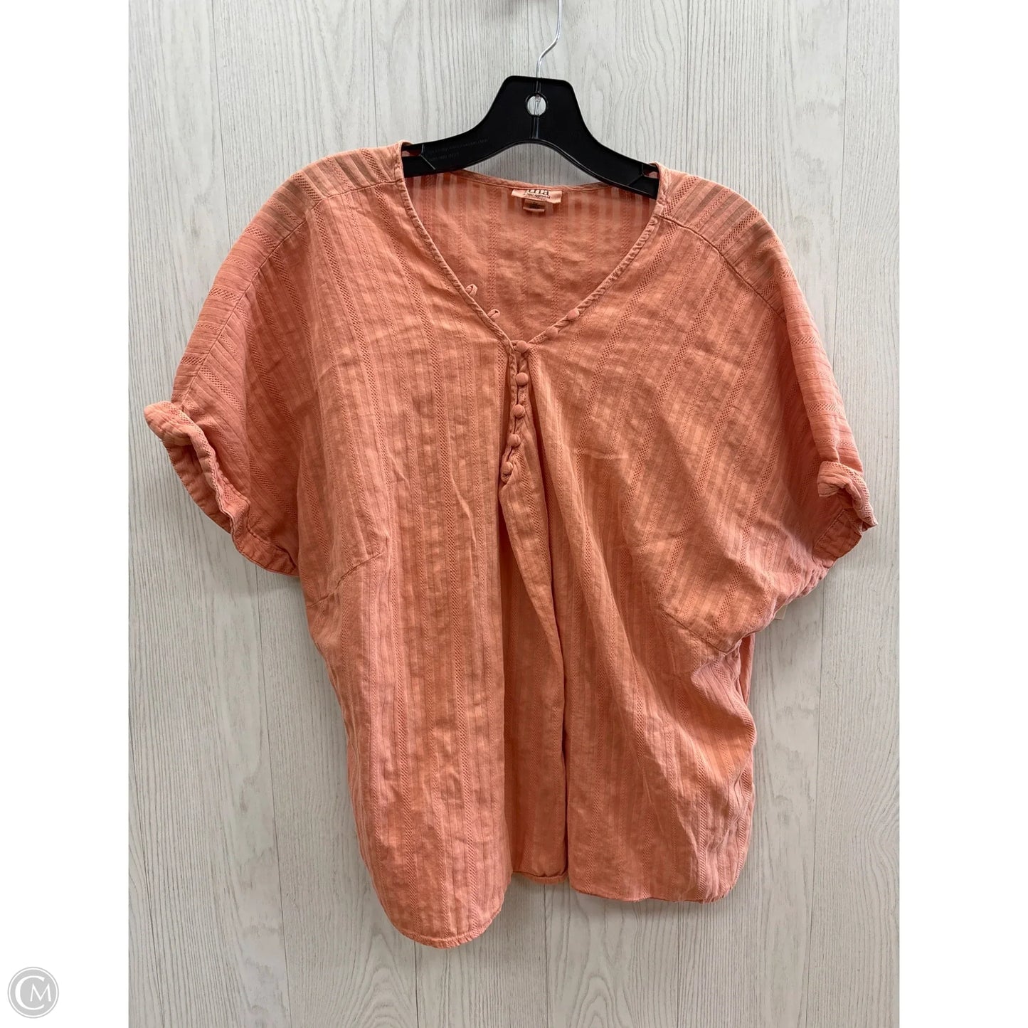 Top Short Sleeve By Ana In Peach, Size: 1x