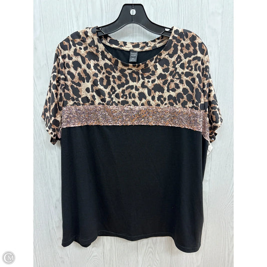 Top Short Sleeve By Clothes Mentor In Animal Print, Size: 2x