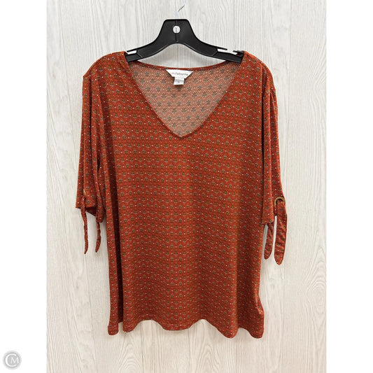 Top Short Sleeve By Liz Claiborne In Orange, Size: Xl